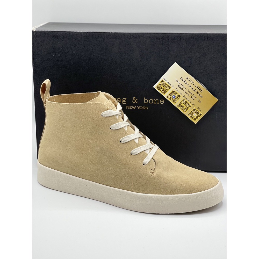 Rag & Bone RB Slim Mid Sneaker 11.5 Beige Suede NIB